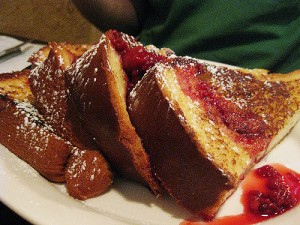 French Toast with Raspberry Topping